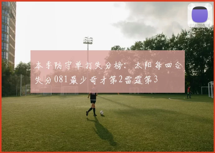本季防守单打失分榜：太阳每回合失分081最少奇才第2雷霆第3